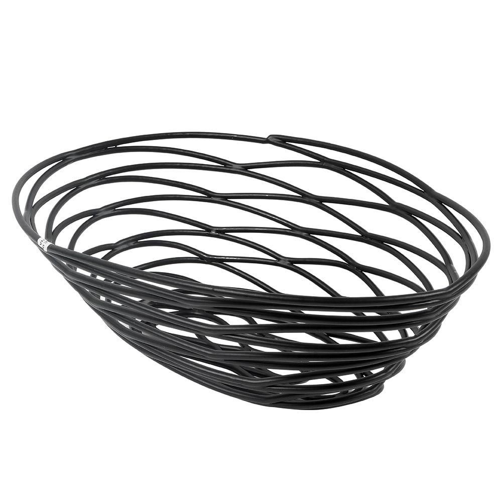 166-FRUB18 Oval Wire Basket, Black