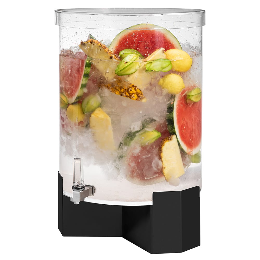 209-LD199 14 gal Beverage Dispenser - Plastic Container, Black Matte Steel Base