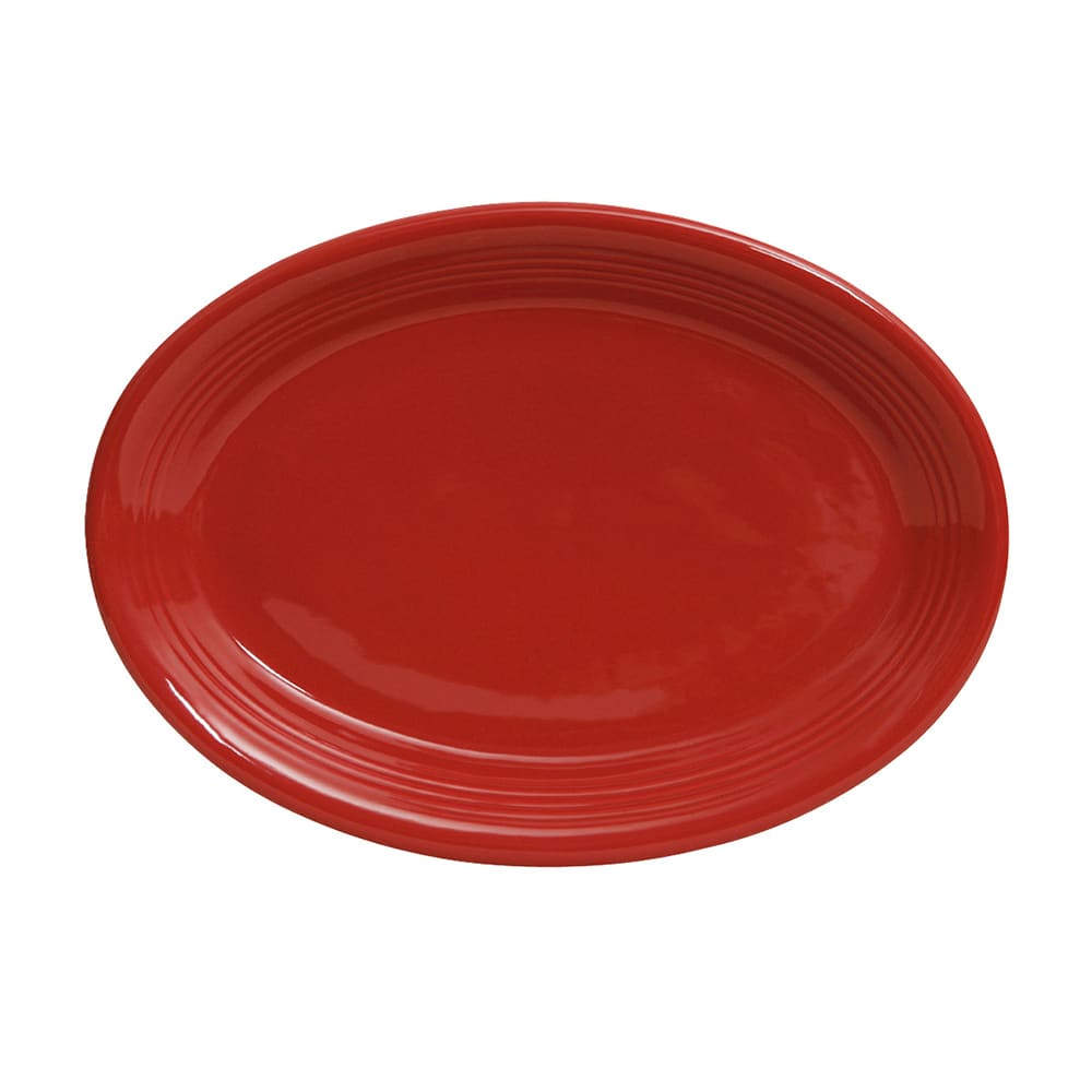 424-CQH1352 13 1/2" x 9 3/4" Oval Concentrix®© Platter - Ceramic, Cayenne