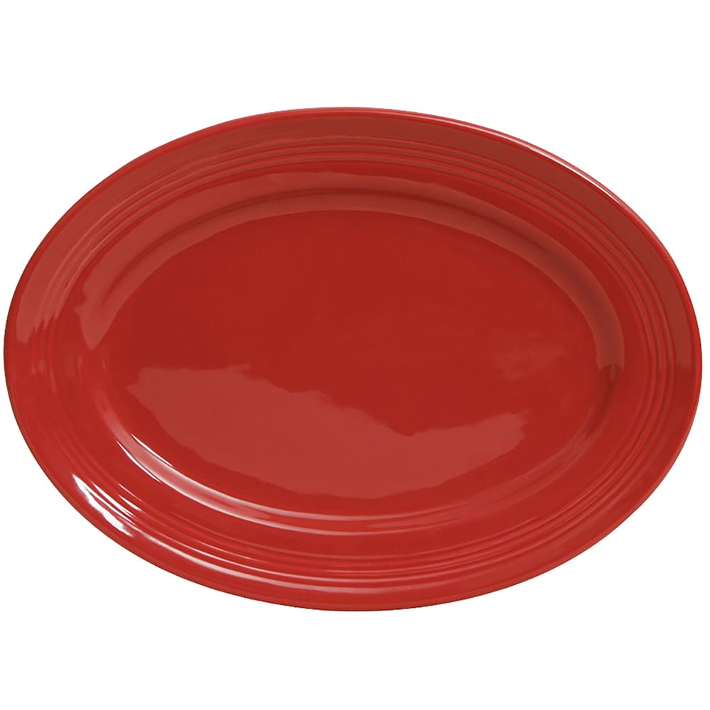 424-CQH116 11 1/2" x 8 3/8" Oval Concentrix®© Platter - Ceramic, Cayenne