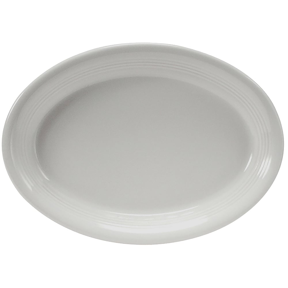 424-CWH1142 11 1/2" x 8 3/4" Oval Concentrix®© Platter - Ceramic, White