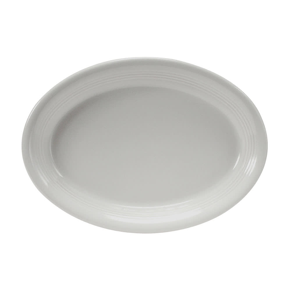 424-CWH1352 13 1/2" x 9 3/4" Oval Concentrix®© Platter - Ceramic, White