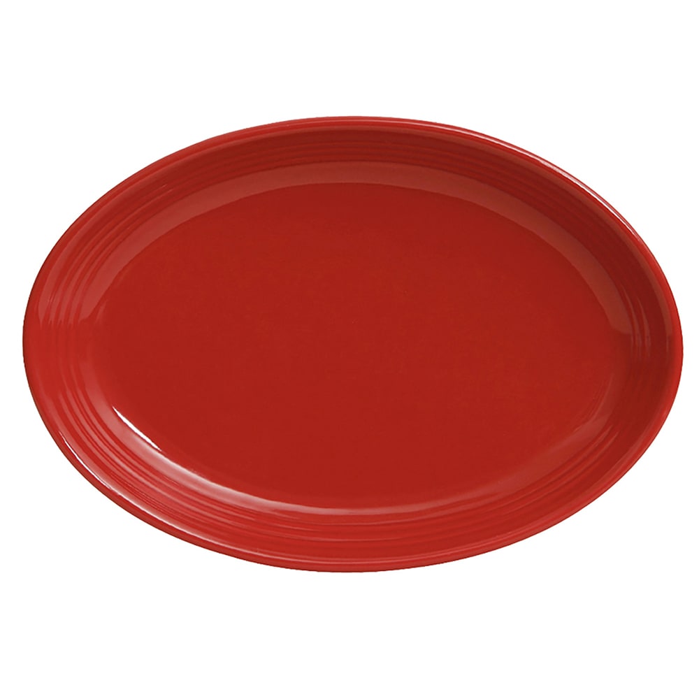 424-CQH0962 9 3/4" x 7" Oval Concentrix®© Platter - Ceramic, Cayenne