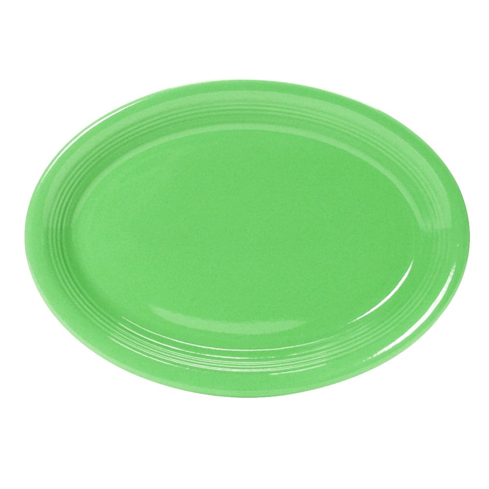 424-CTH1142 11 1/2" x 8 3/4" Oval Concentrix®© Platter - Ceramic, Cilantro
