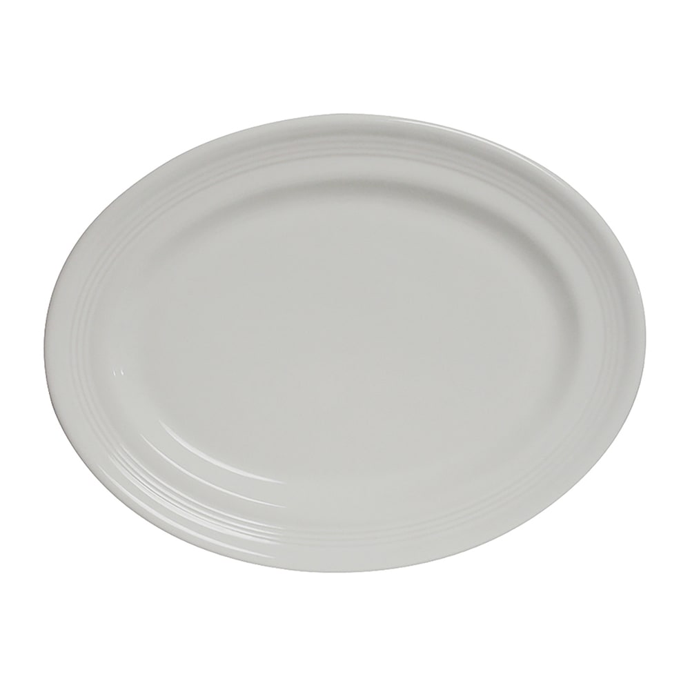 424-CWH096 9 3/4" x 6 1/2" Oval Concentrix®© Platter - Ceramic, White