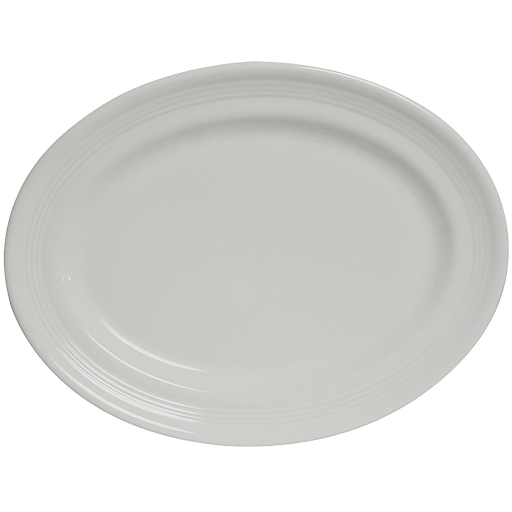 424-CWH116 11 1/2" x 8 3/8" Oval Concentrix®© Platter - Ceramic, White