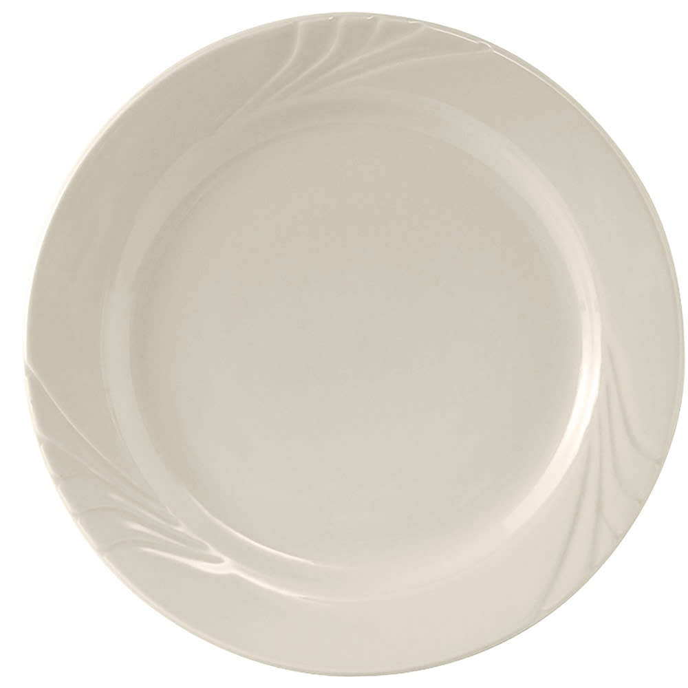 424-YEA120 12" Round Monterey Plate - Ceramic, American White/Eggshell