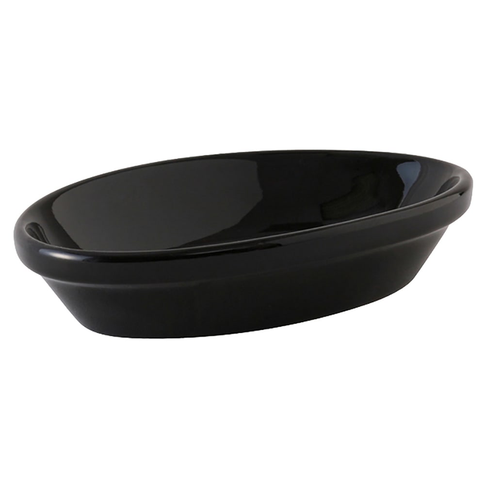 424-BBK0803 8 oz Oval DuraTux®© Casserole Dish - Ceramic, Black
