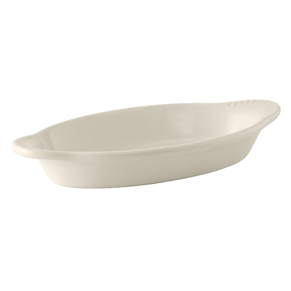 424-BEN150 17 oz. Oval, DuraTux®© Welsh Rarebit - Ceramic, American White/Eggshell