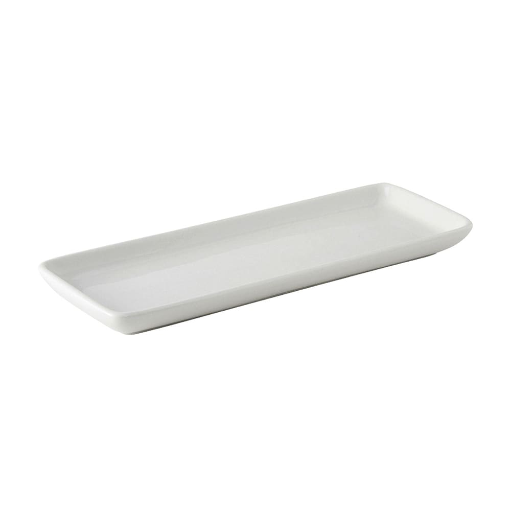 424-BPZ1341 13 1/2" x 5" Rectangular DuraTux®© Tray - China, Porcelain White