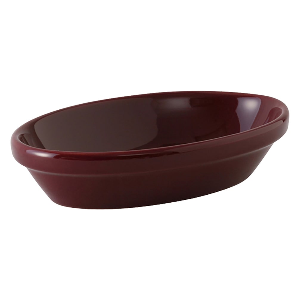 424-BRK0803 8 oz Oval TuxCare®© Casserole Dish - Ceramic, Burgundy