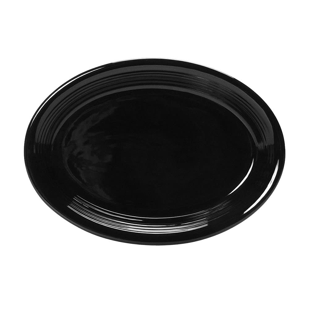 424-CBH1352 13 1/2" x 9 3/4" Oval Concentrix®© Platter - Ceramic, Black