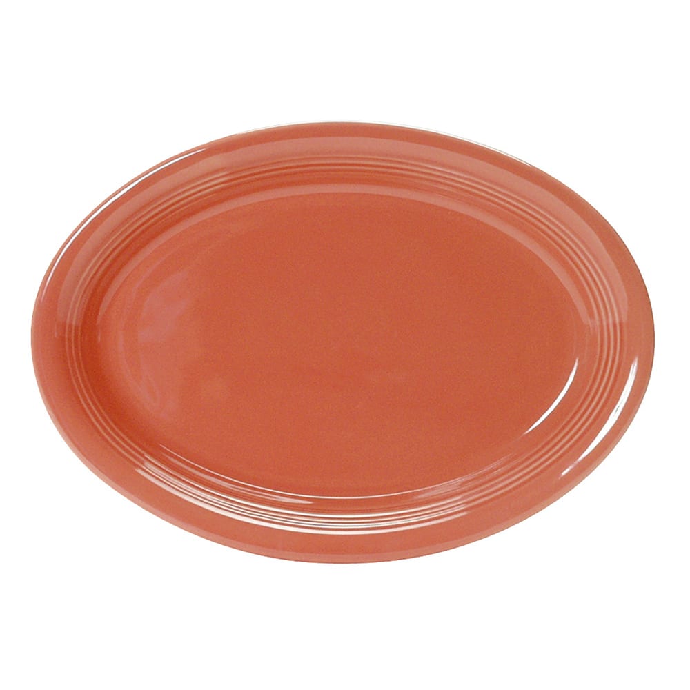 424-CNH1142 11 1/2" x 8 3/4" Oval Concentrix®© Platter - Ceramic, Cinnebar