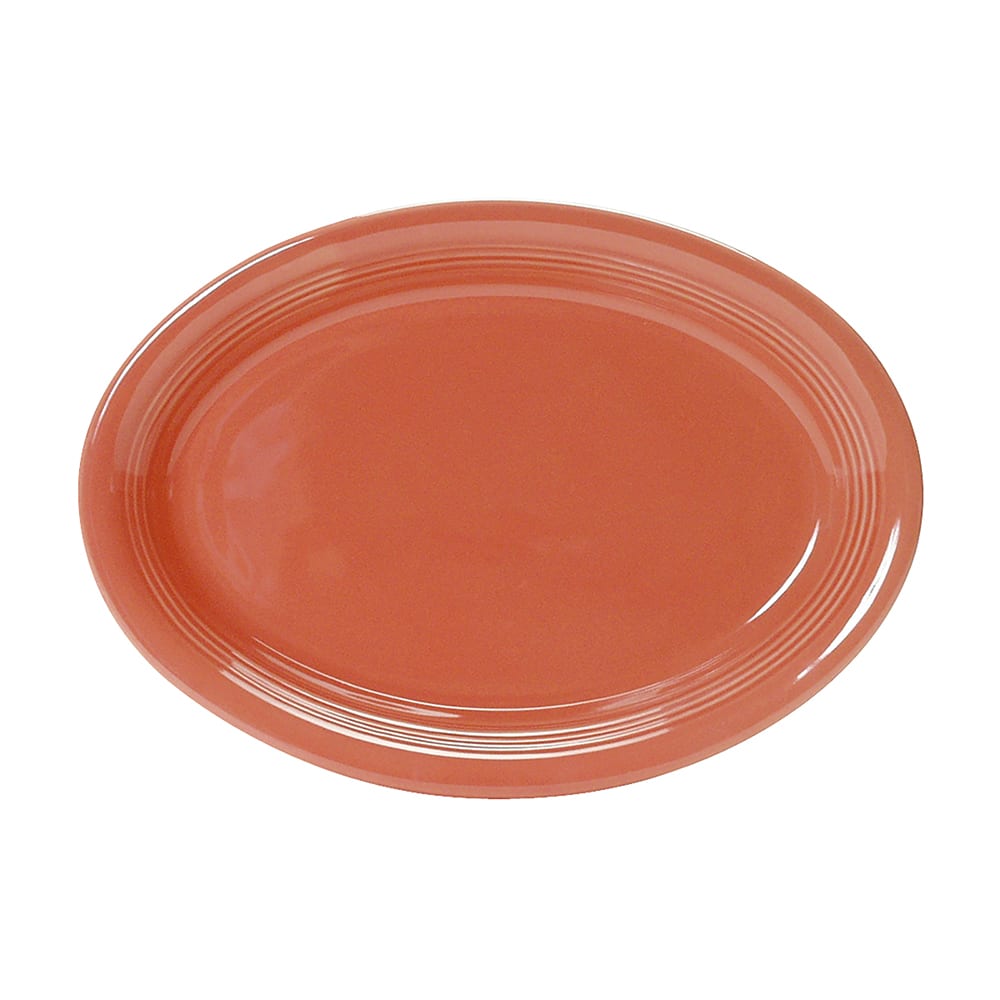 424-CNH1352 13 1/2" x 9 3/4" Oval Concentrix®© Platter - Ceramic, Cinnebar