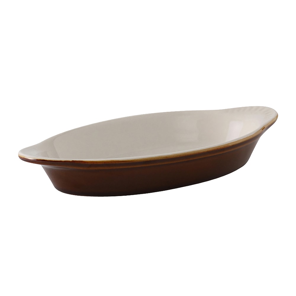 424-B1N120 12 oz. Oval, DuraTux®© Welsh Rarebit - Ceramic, Caramel/Eggshell
