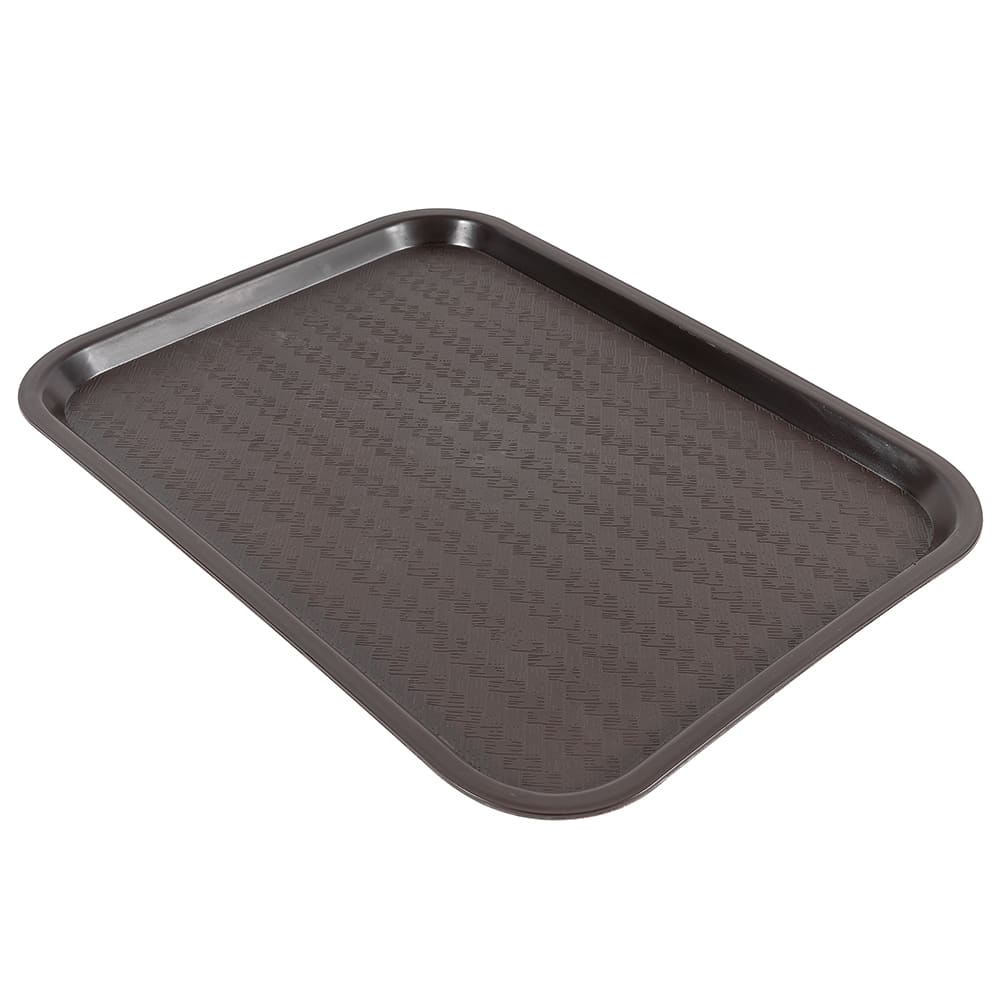 080-FFT1216B Plastic Fast Food Tray - 16"L x 12"W, Brown