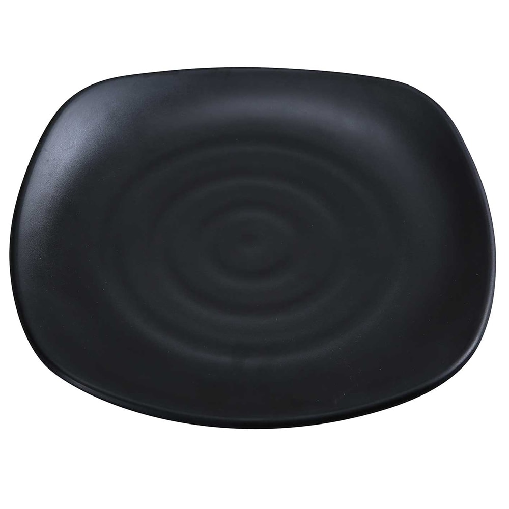 Yanco BP1109 9" Square Melamine Plate, Black