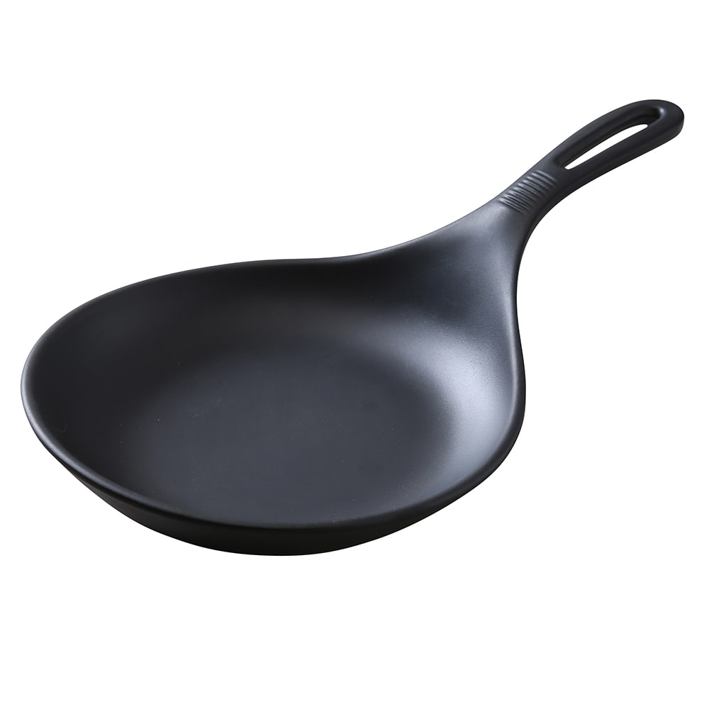 614-BP7007 Melamine Pan w/ Handle - 12 1/2" x 7", Black