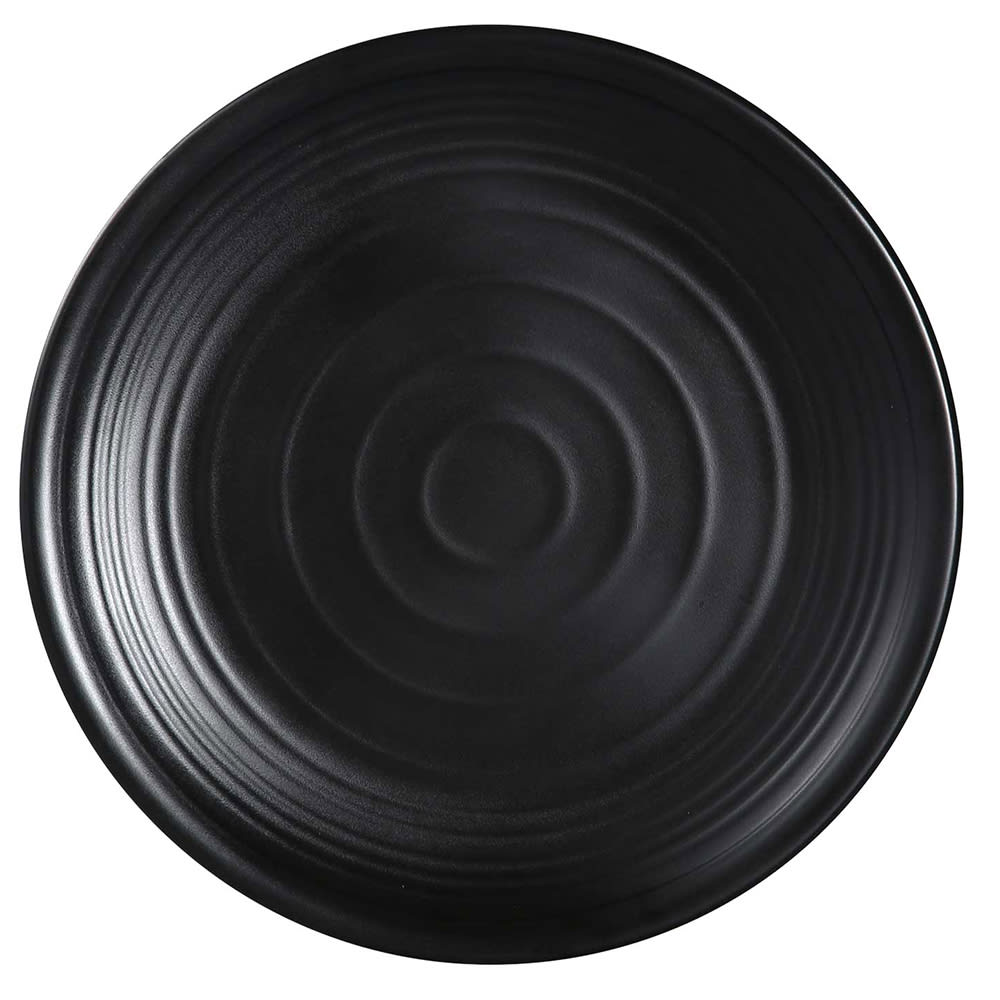 614-BP1012 12" Round Melamine Plate, Black