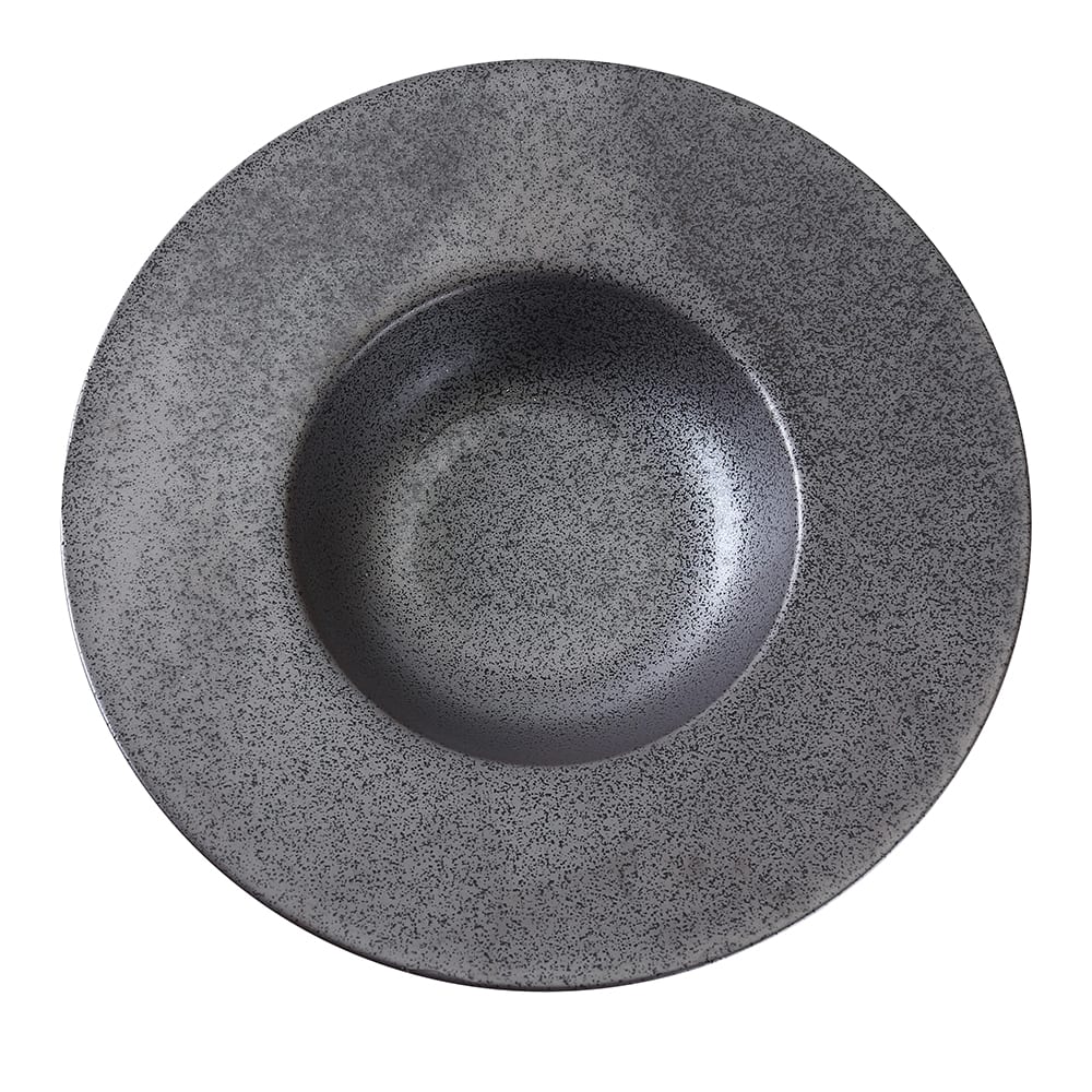 614-DB610 10 oz Round Diamond Black Dessert Plate - Porcelain, Black