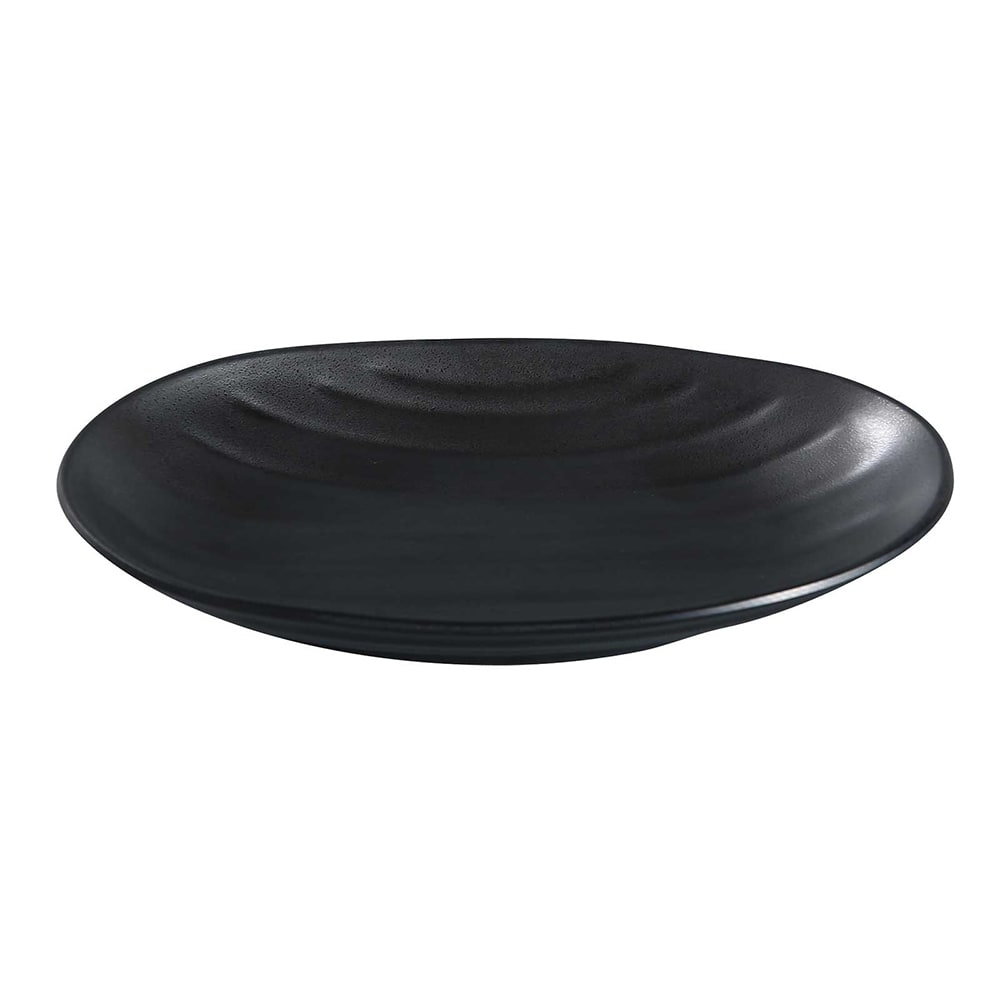 614-BP2108 8 1/2" x 5" Oval Melamine Plate - Black