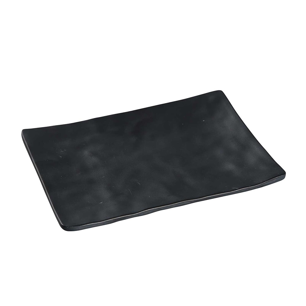 614-BP2008 Rectangular Melamine Plate - 8" x 5 1/2", Black