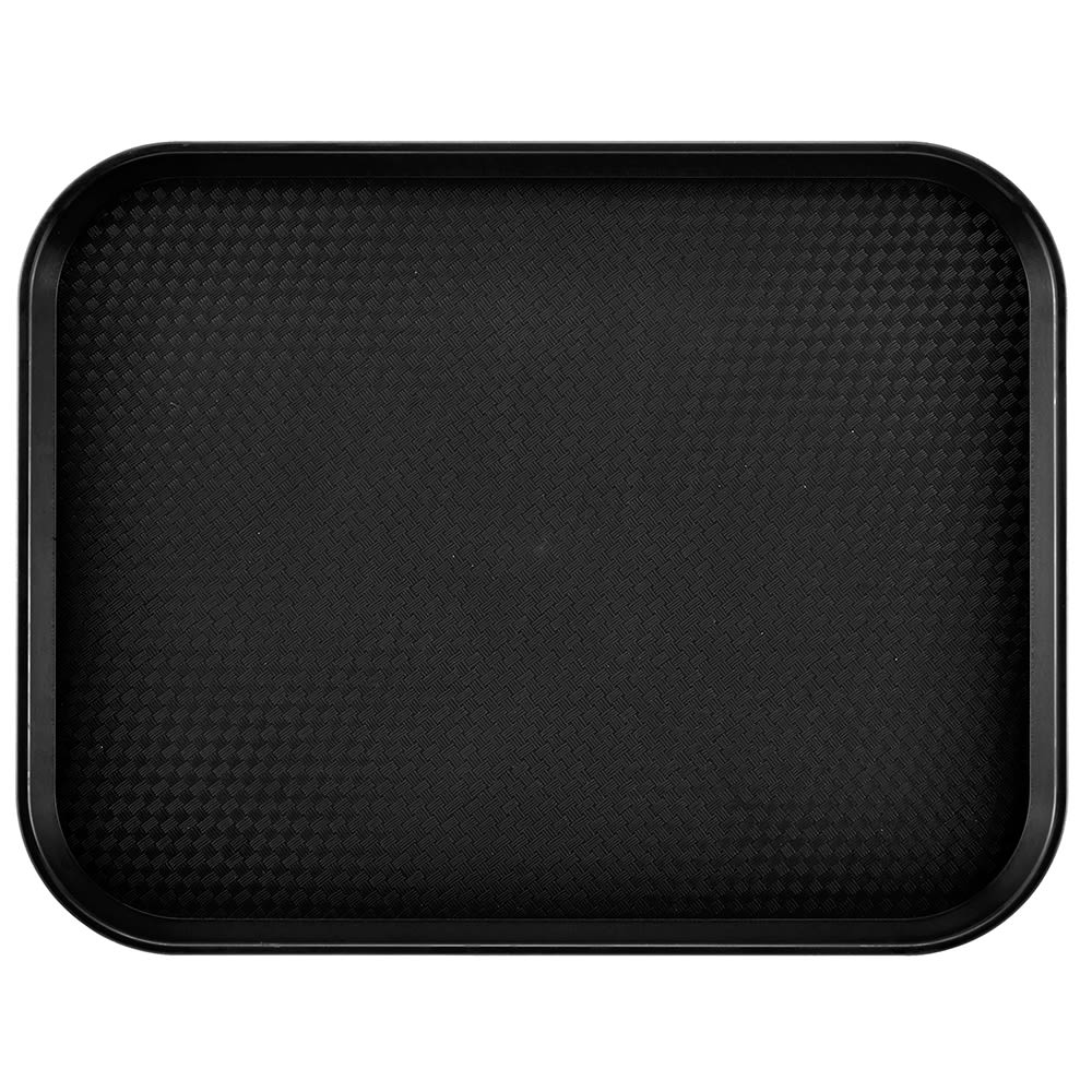 144-1418FF110 Plastic Fast Food Tray - 17 3/4"L x 13 4/5"W, Black