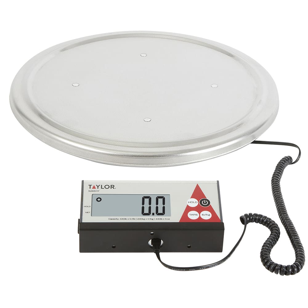 383-5265117 440 lb Keg Scale w/ Digital LCD Display - 16" Diameter, Stainless Steel