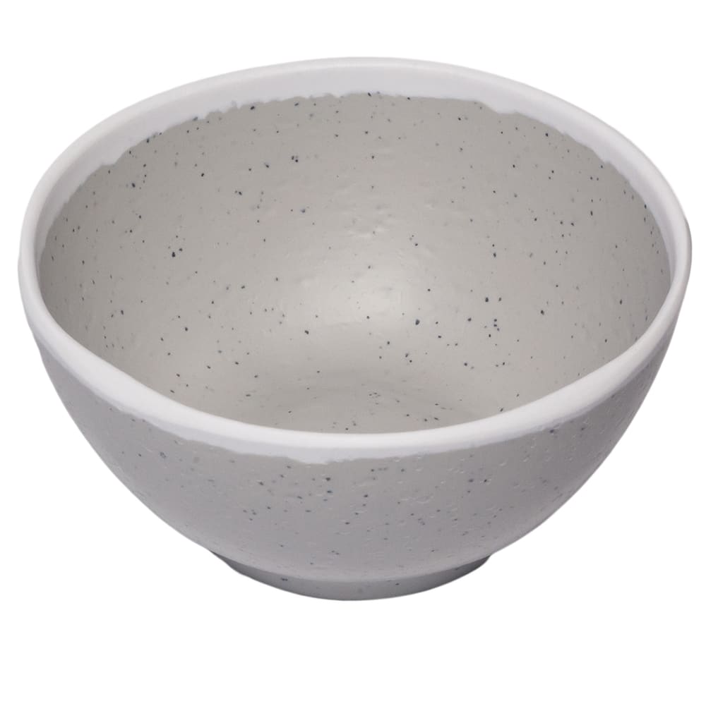 284-B299DVG 10 oz Round Melamine Soup/Salad/Pasta/Nappie Bowl, Dove Gray w/ White Trim