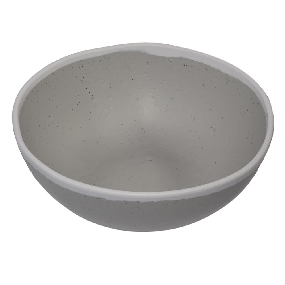 284-B305DVG 1 1/2 qt Round Melamine Entrée Bowl, Dove Gray w/ White Trim