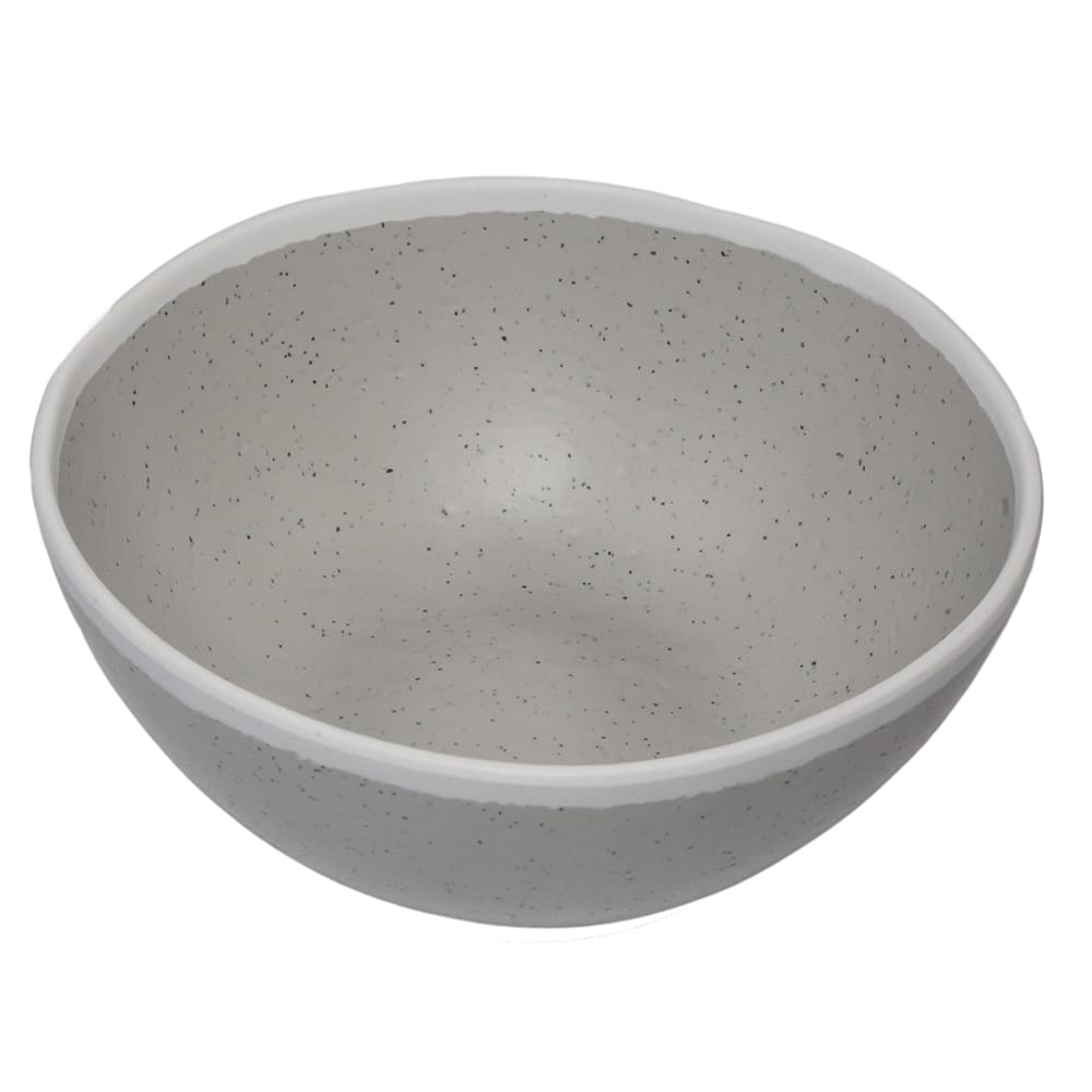 284-B303DVG 1 qt Round Melamine Salad Bowl, Dove Gray w/ White Trim