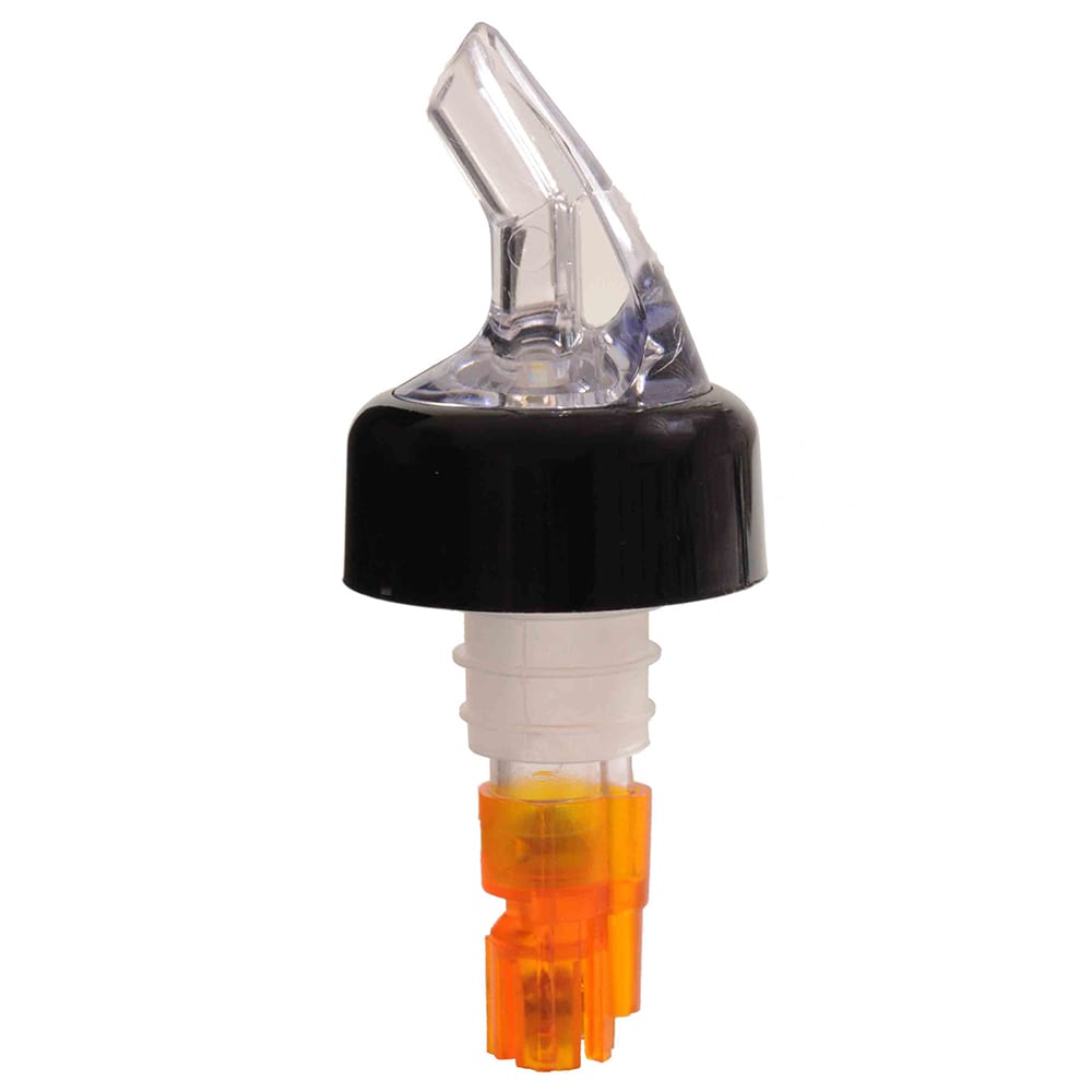438-PLPR050C 1/2 oz Measured Liquor Pourer, Orange Tail w/ Black Collar