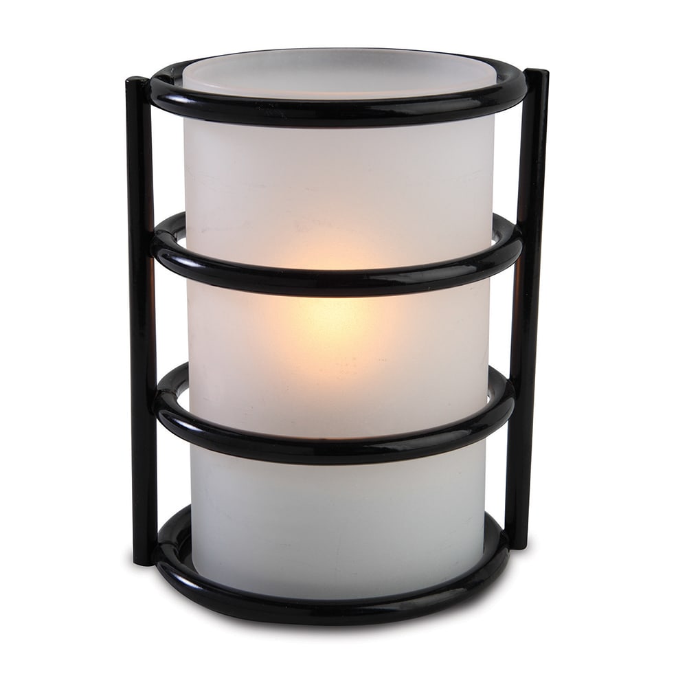 Sterno 80388 Epic Outdoor Candle Lamp - 2 5/8"D x 5"H, Frost Plastic/Black Base