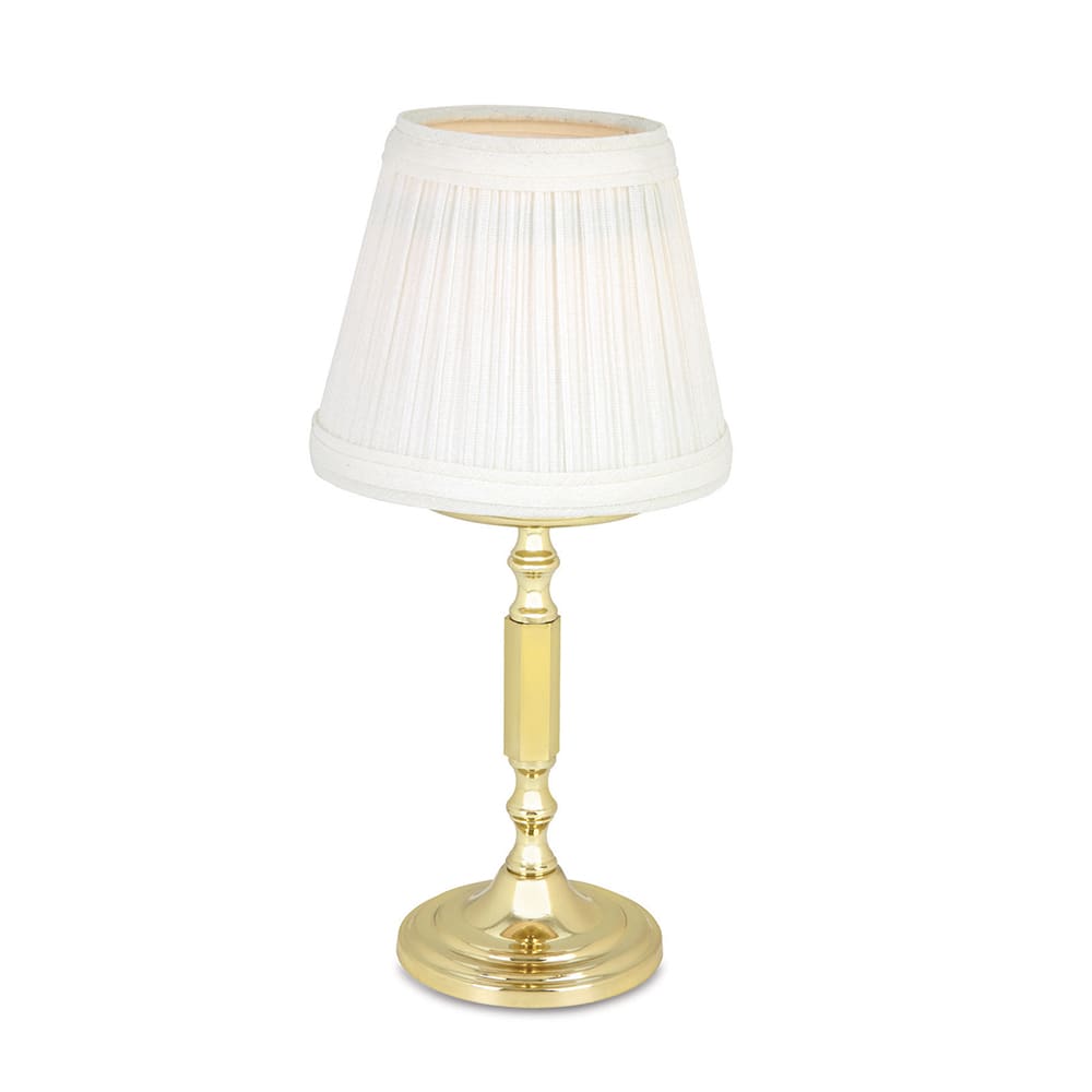 Sterno 80416 La Rue Candle Lamp - 3 11/32"D x 10 1/2"H, Marlowe White/Polished Brass Base