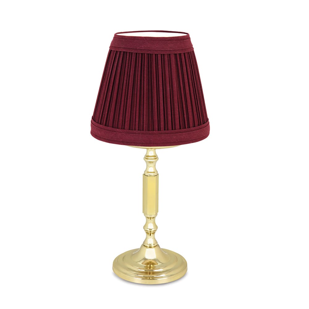 637-80418 La Rue Candle Lamp - 3 11/32"D x 10 1/2"H, Marlowe Wine/Polished Brass Base