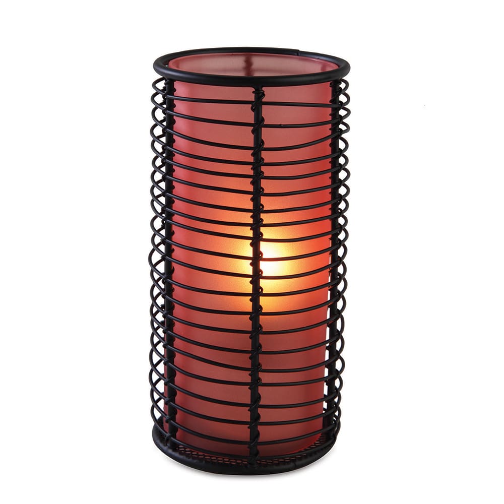 Sterno 80356 Brandy Candle Lamp - 3 3/10"D x 6"H, Glass, Orange Frost