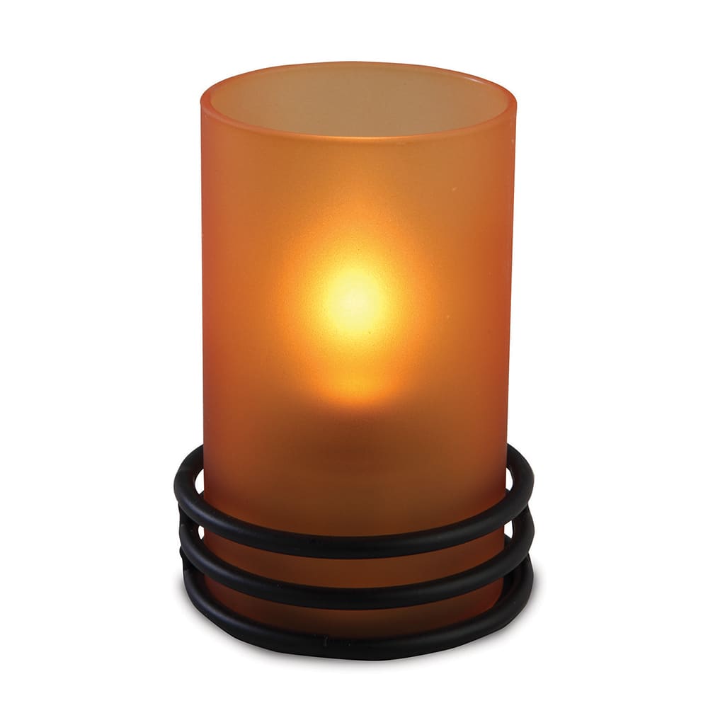 Sterno 80366 Brooklynn Candle Lamp - 2 13/16"D x 4"H, Glass, Orange Frost