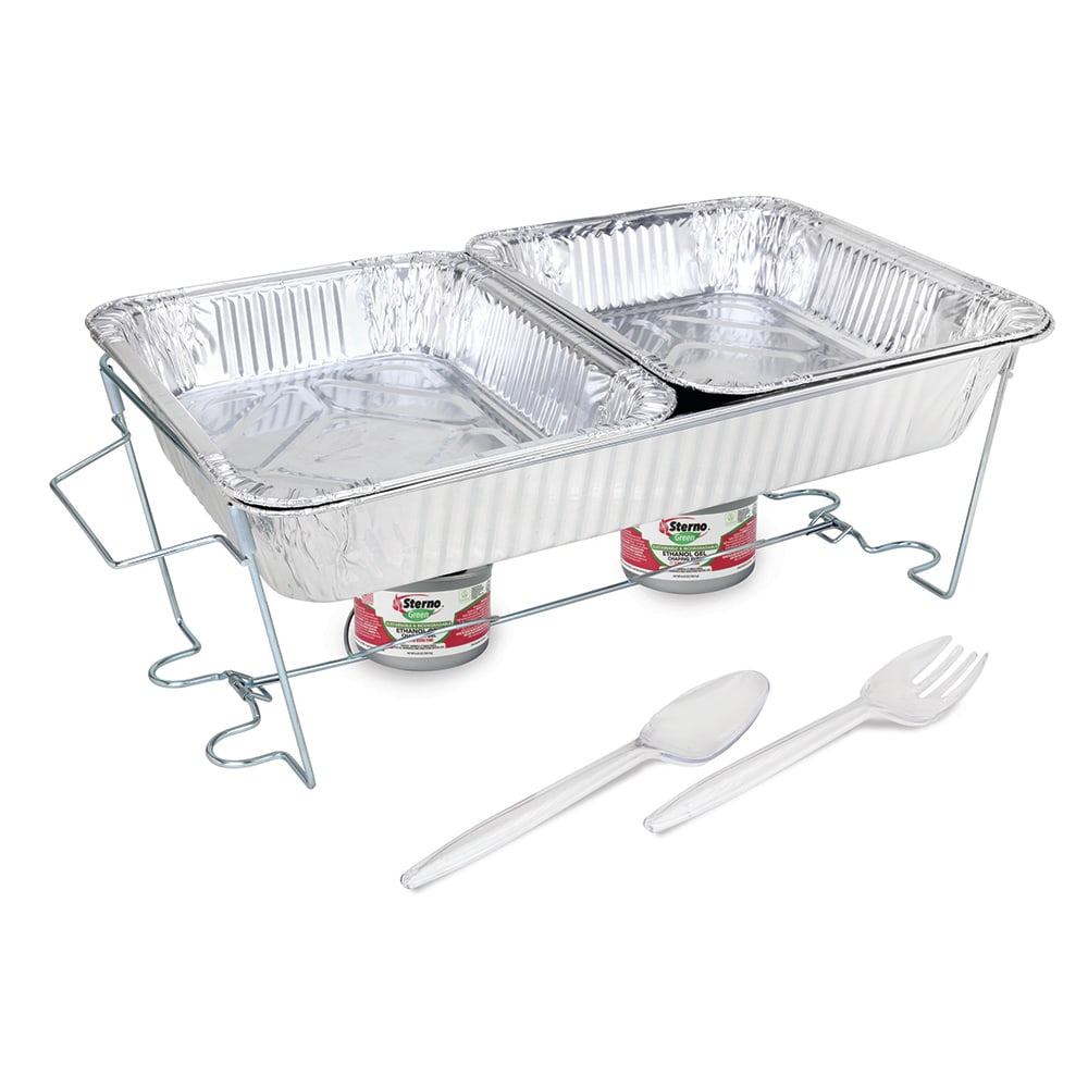 637-70370 Buffet Kit w/ (2) Half Size Food Pans & Chafing Fuel Heat, Aluminum