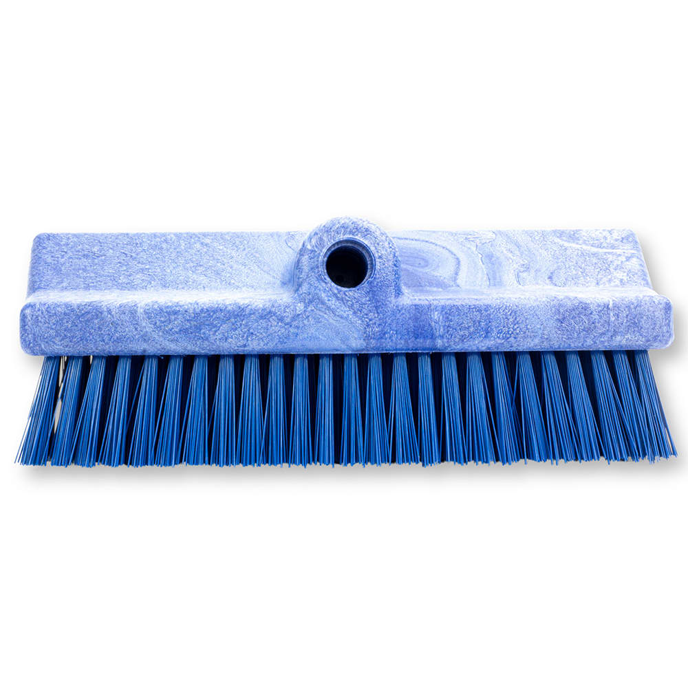 028-40423EC14 10" Dual Surface Floor Scrub Brush Head - Split Shape, Poly/Plastic, Blue