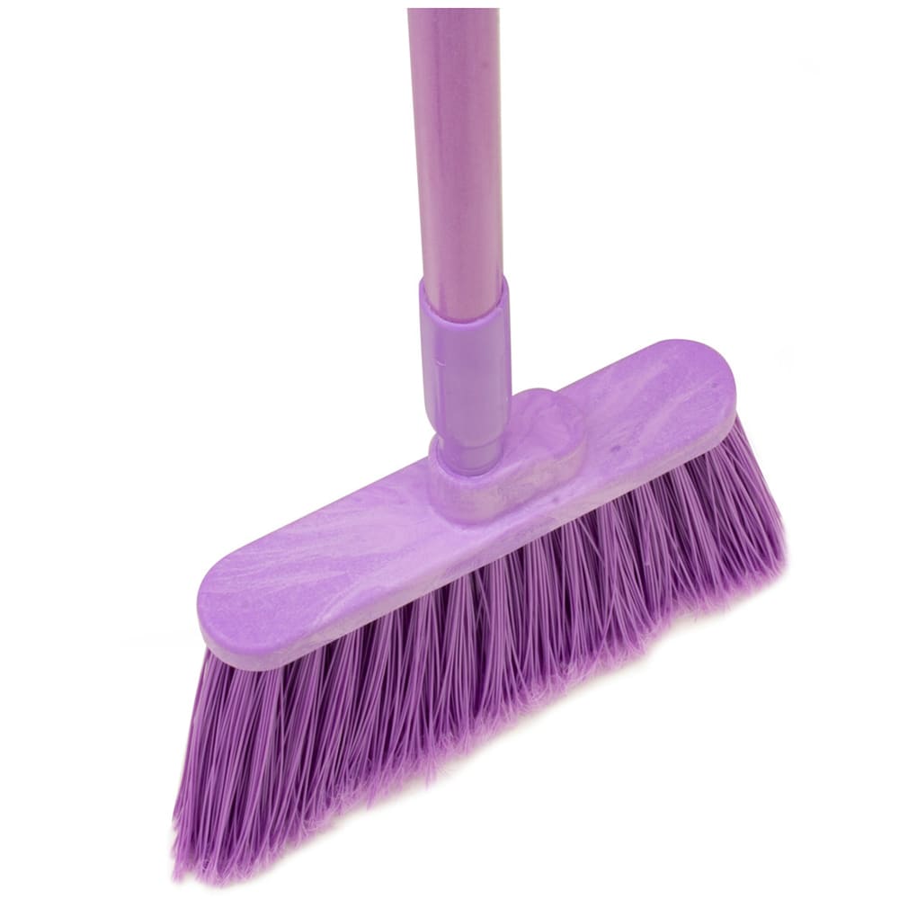 028-41082EC68 56"L Duo-Sweep® Lobby Broom w/ Angled Bristles & Fiberglass Handle, Purple