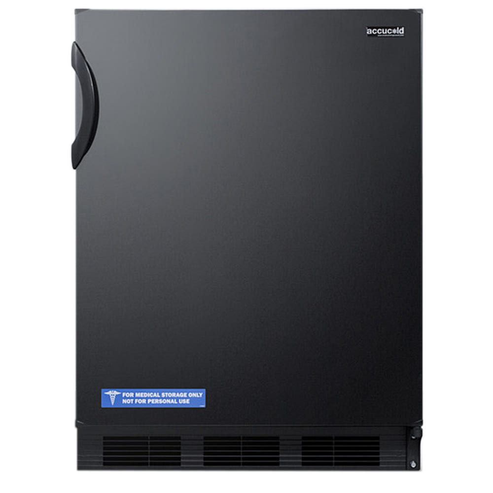 162-AL652BK Undercounter Medical Refrigerator Freezer w/ Solid Door - Dual Temp, 115v
