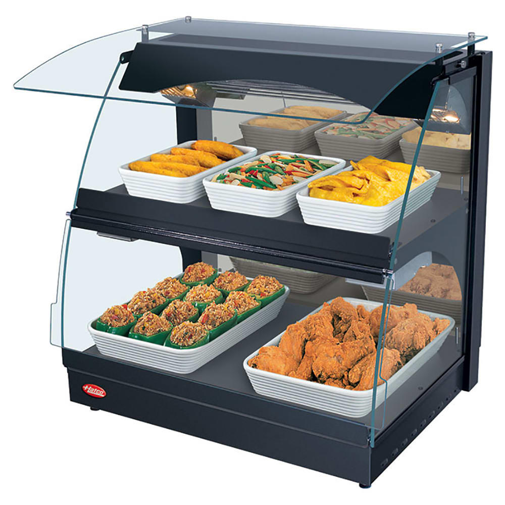 042-GRCMW1DBLACK 26" Self Service Countertop Heated Display Case  - (2) Shelves, Black, 120v