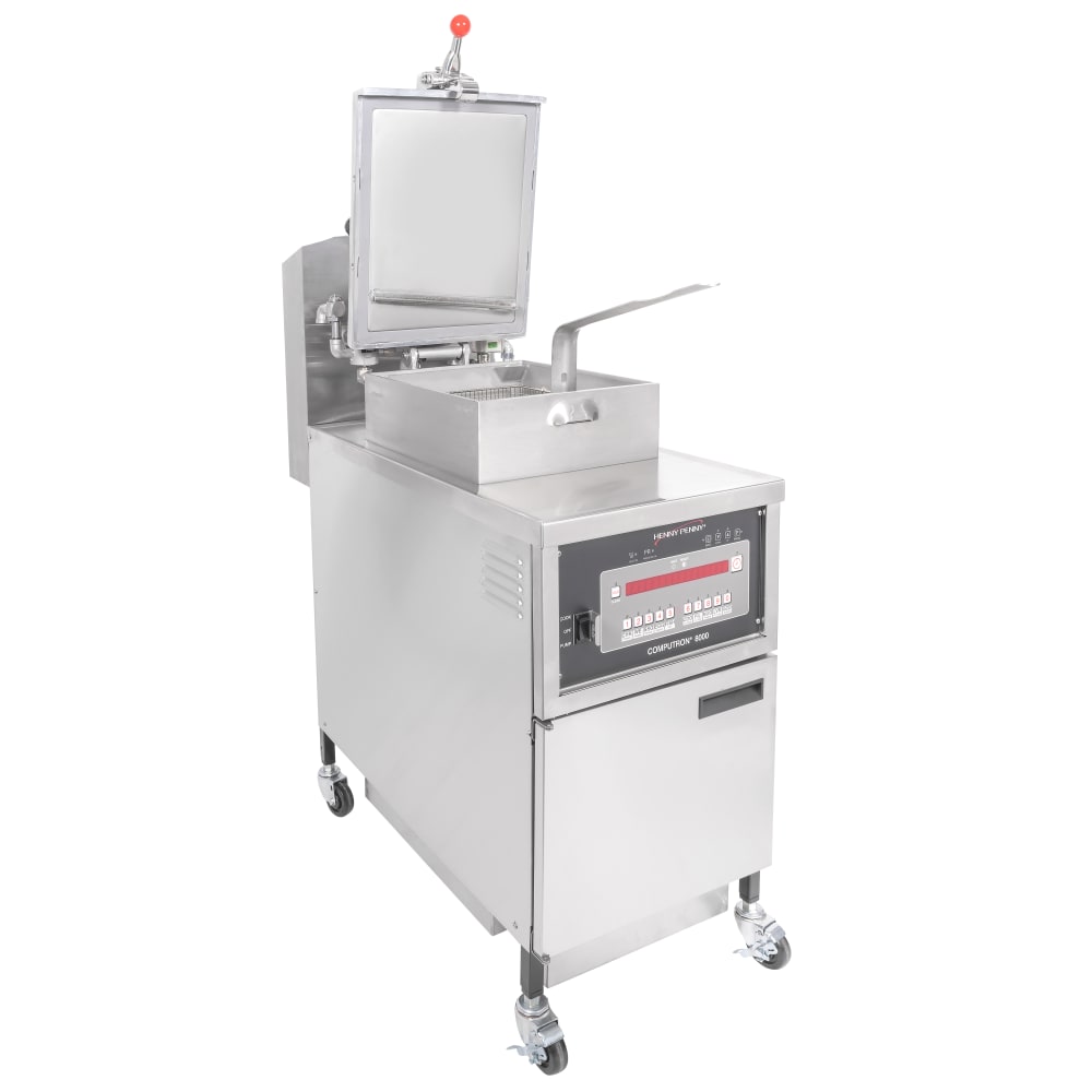 Henny Penny PFE-500 Electric 4-Head Pressure Fryer, Comp 1000, with filter  rinse hose attachment