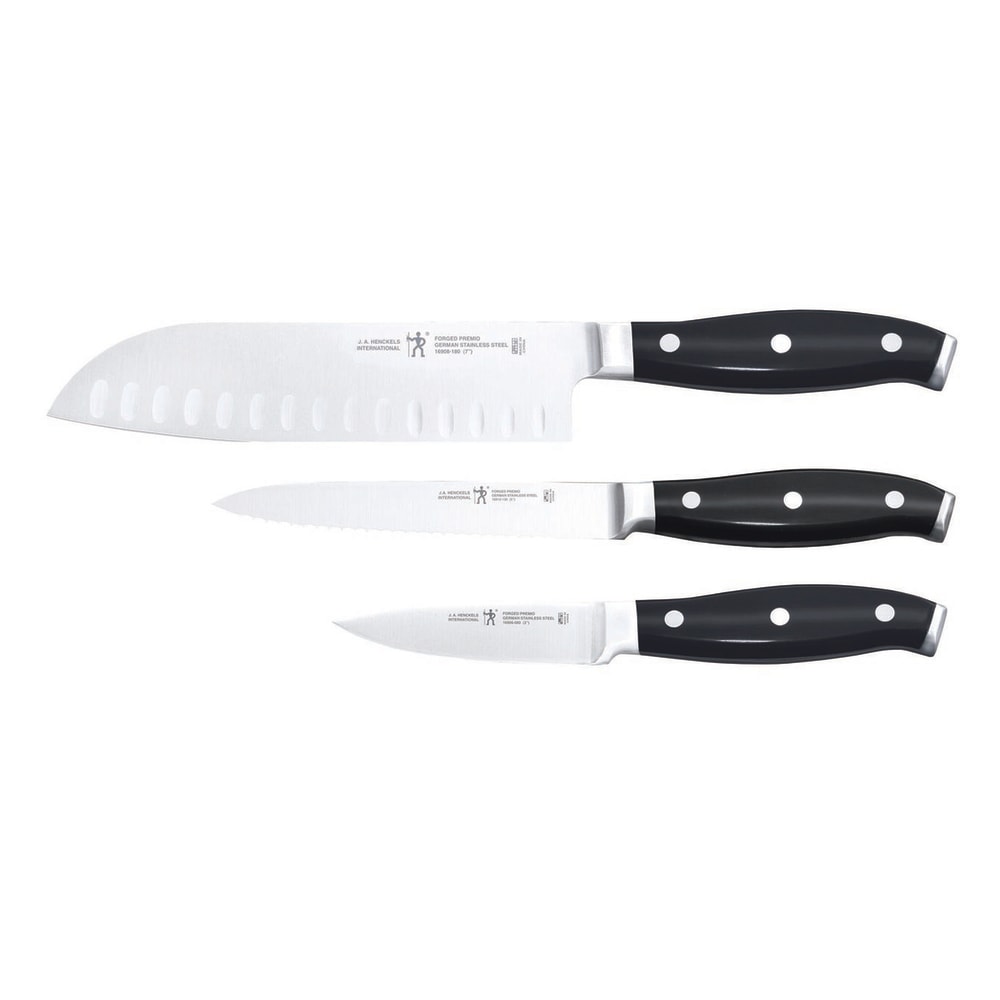 645-16930000 3 Piece Starter Knife Set - Stainless Steel, Black Plastic Handle