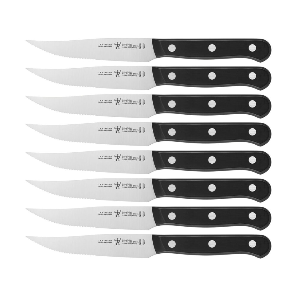 645-17551008 4 1/2" Steak Knife w/ Black Plastic Handle, Stainless Steel