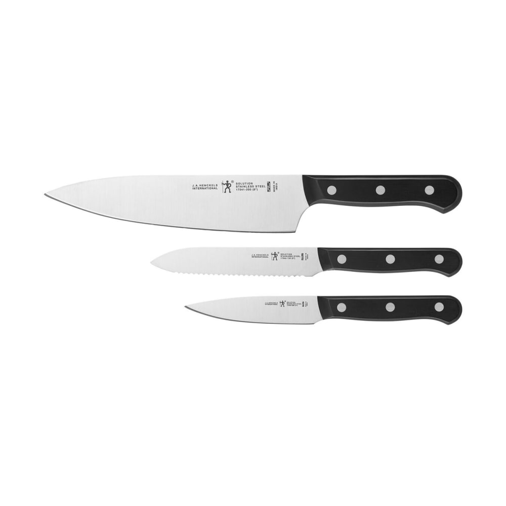 Henckels 1014165 3 Piece Starter Knife Set Stainless Steel, Black
