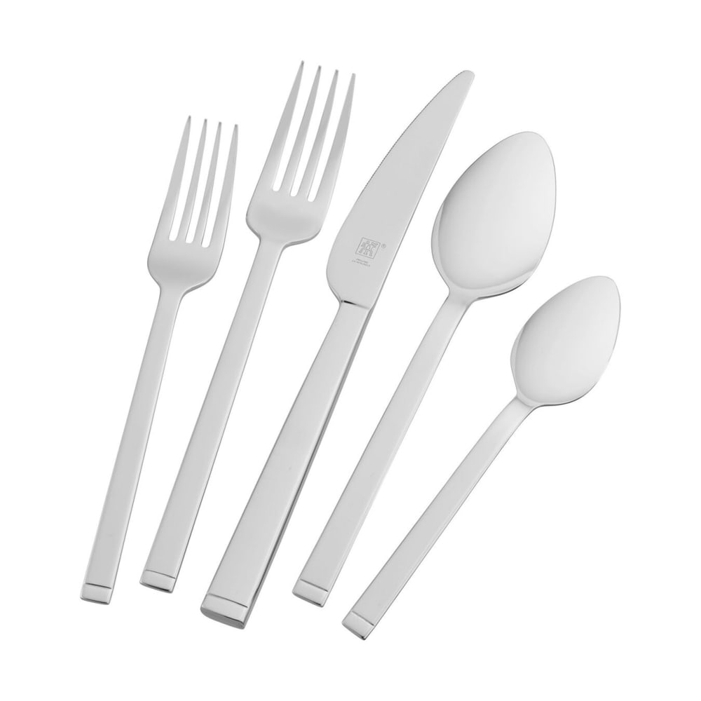 901-22735345 45 Piece Squared Flatware Set, 18/10 Stainless Steel