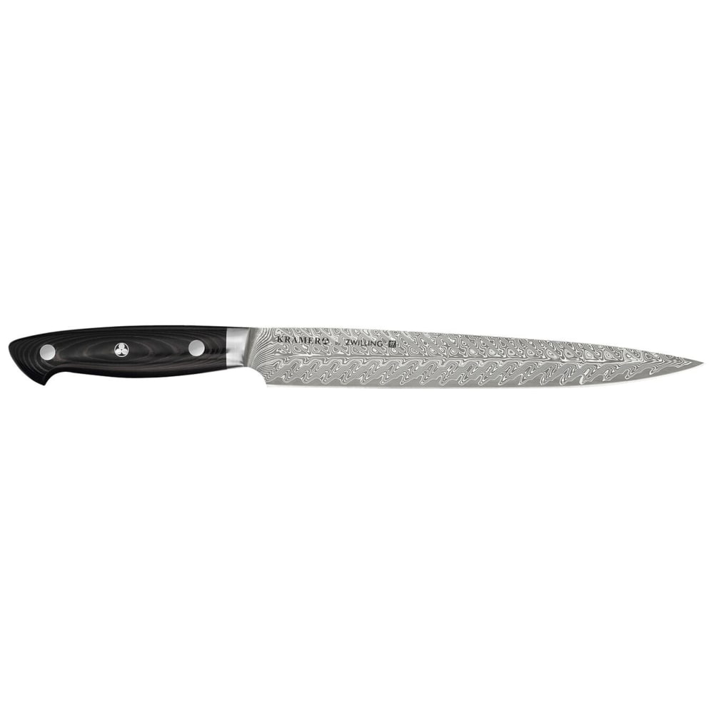 901-34890233 9" Slicing/Carving Knife w/ Black Linen Micarta Handle, Carbide Stainless Steel