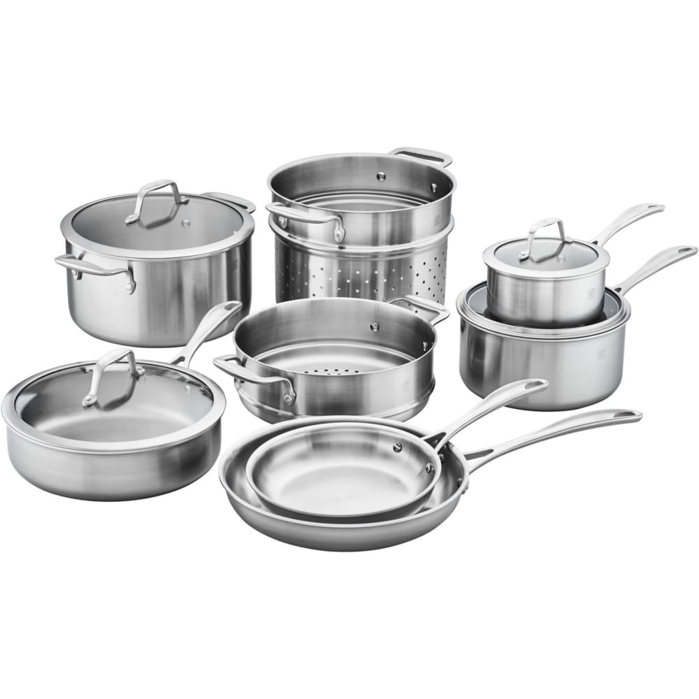 901-64090002 12 Piece Cookware Set w/ Glass Lids, 3 Ply Stainless w/ Aluminum Core