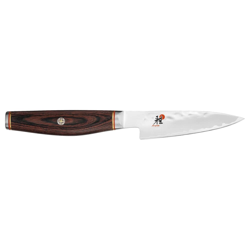 902-34072093 3 1/2" Paring Knife w/ Brown Pakkawood Handle, Carbide Stainless Steel